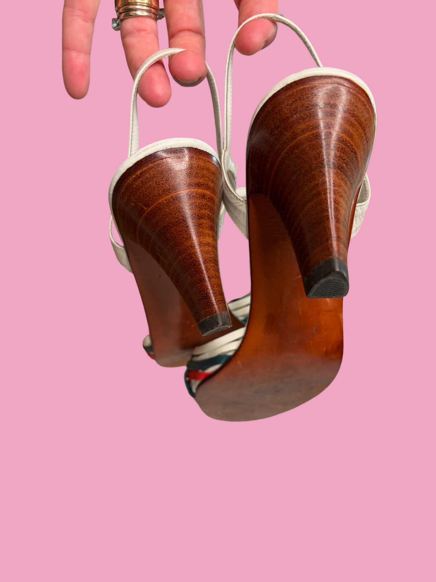 1970s Woven Leather Sandals by Amalfi Rangoni