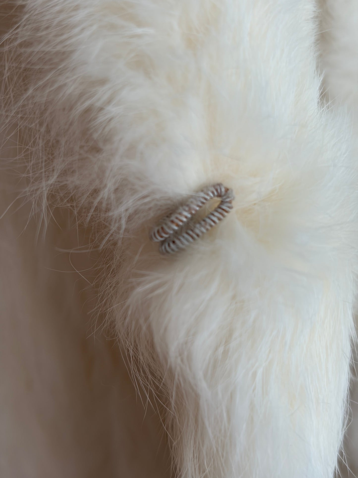 1950s Cream Rabbit Fur Cropped Jacket