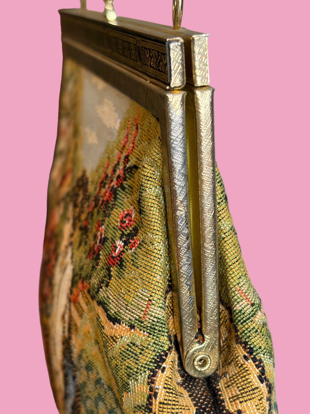 1950s Vintage “Children in Garden” Tapestry Handbag