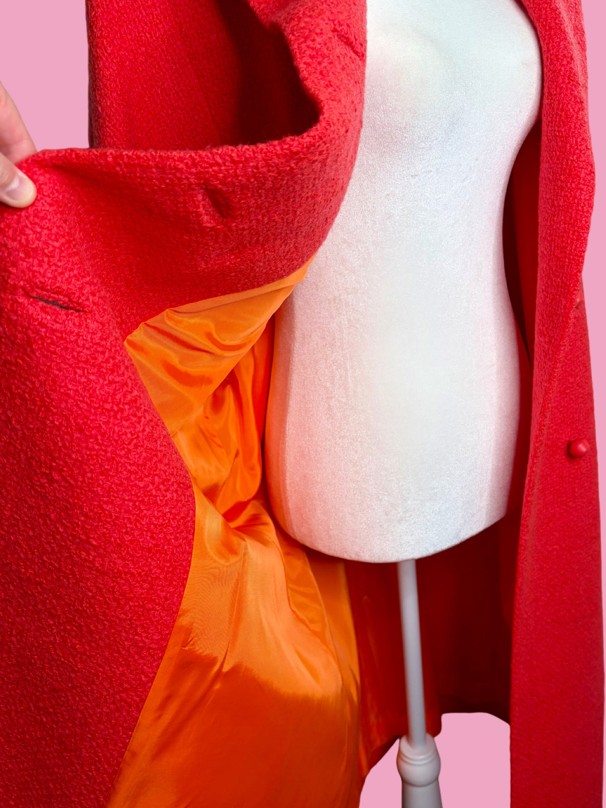 1960s Salmon Pink Mod Wool Coat