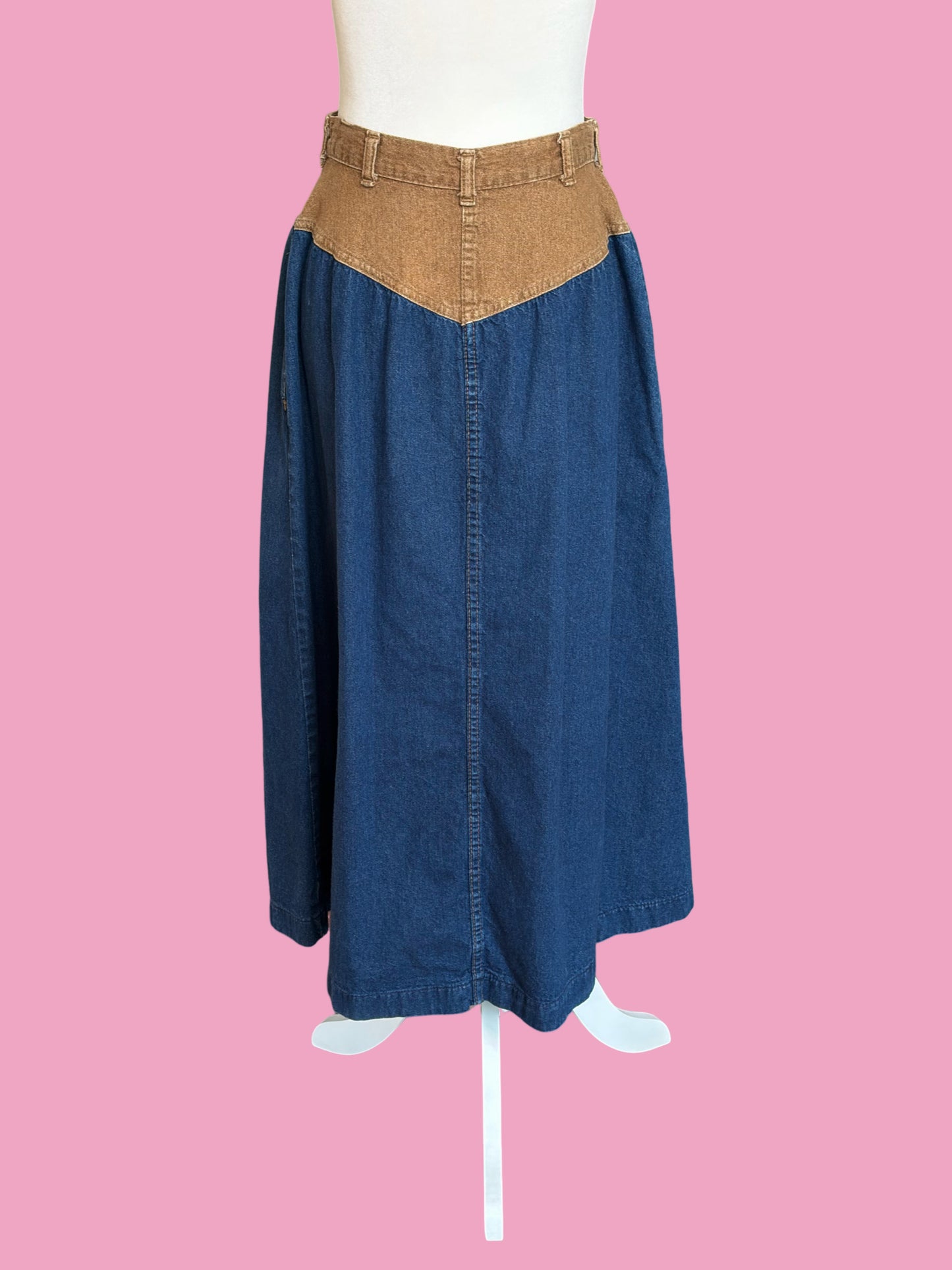 1980s Oshkosh Denim Midi Skirt