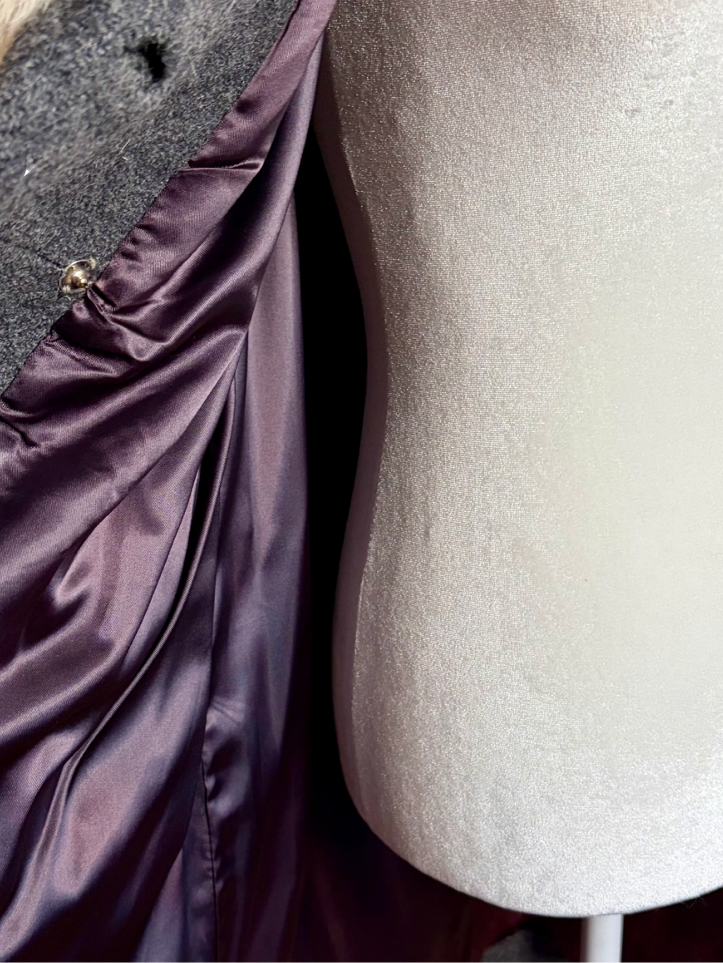 1970s Wool Coat with Rabbit Fur Trim