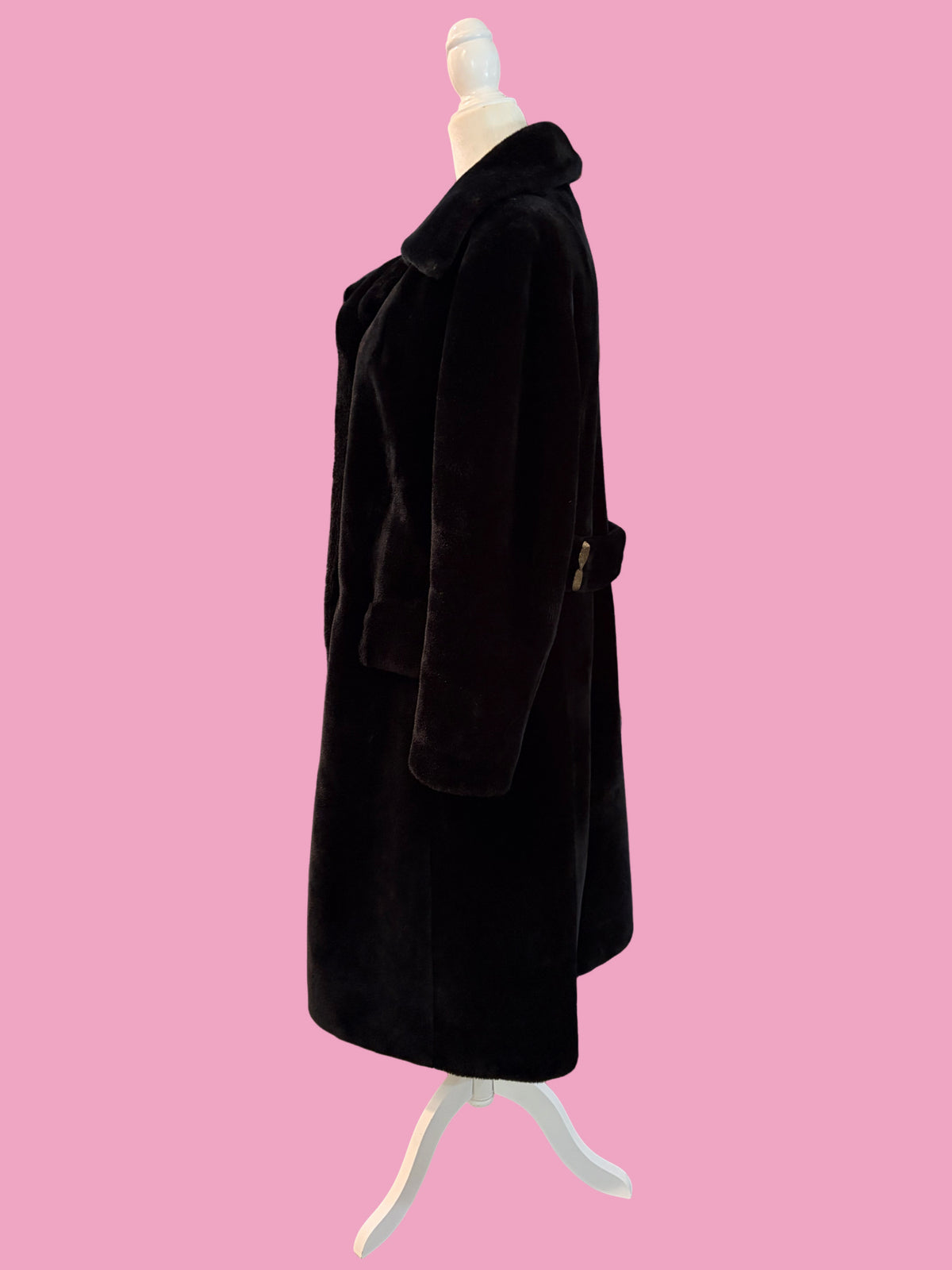 1970s Classic Double Breasted Faux Fur Coat by Borgazia