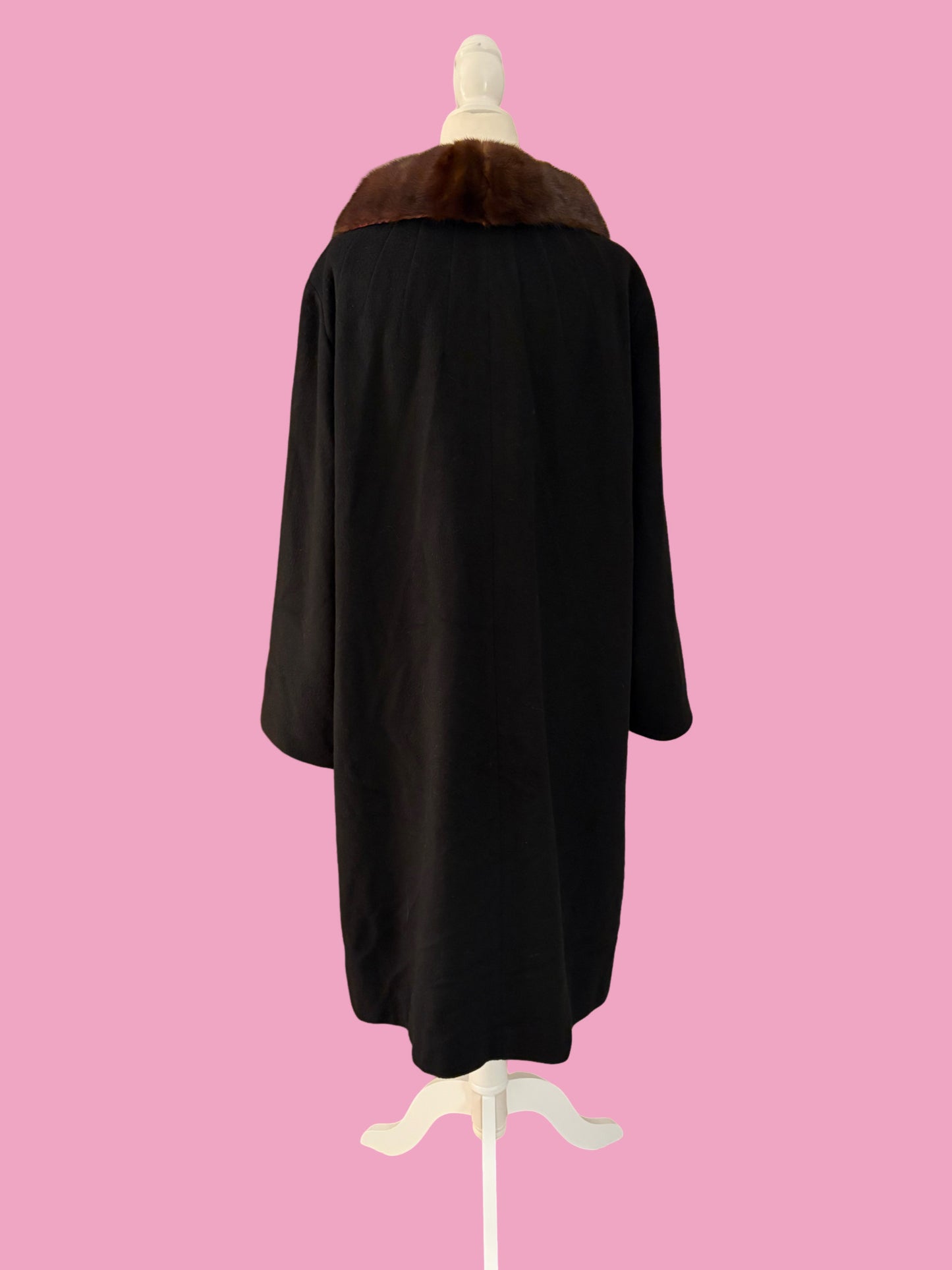 1950s Cashmere Coat with Mink Collar