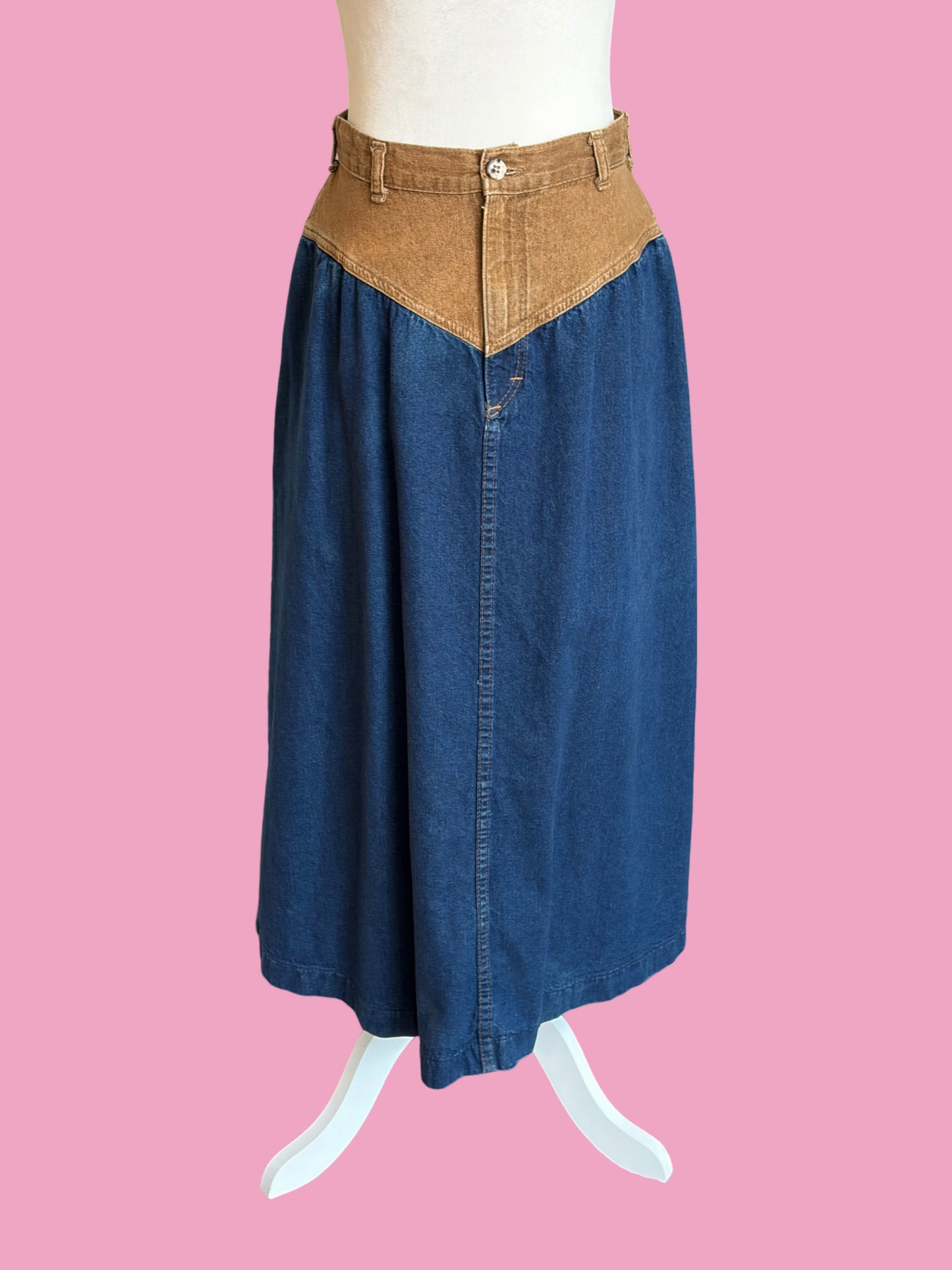 1980s Oshkosh Denim Midi Skirt