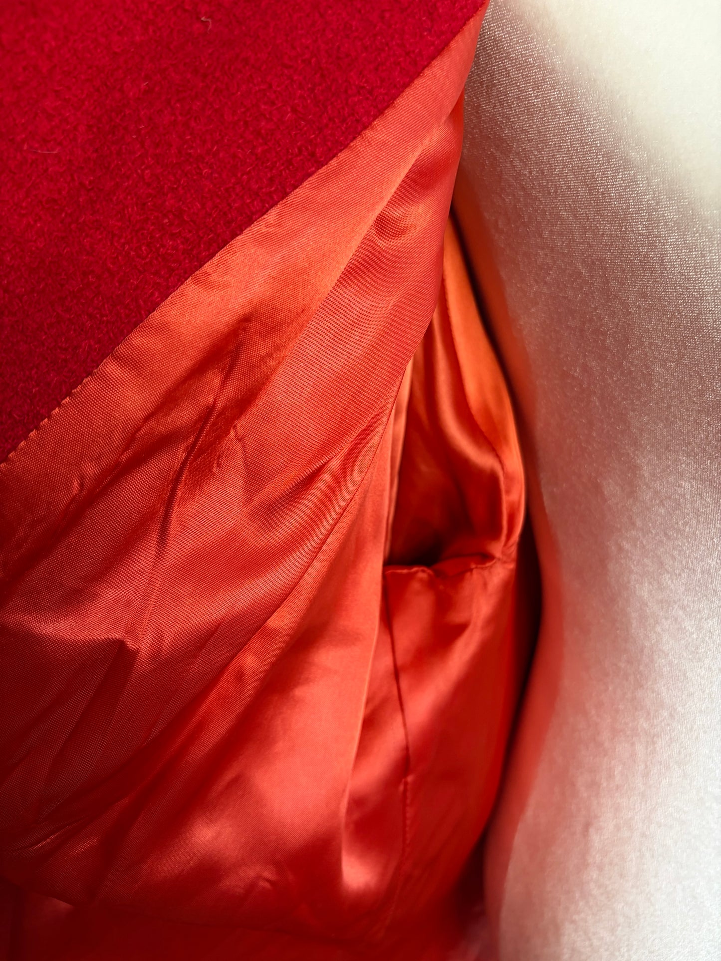 1950s Red Wool/Rhinestone Swing Coat