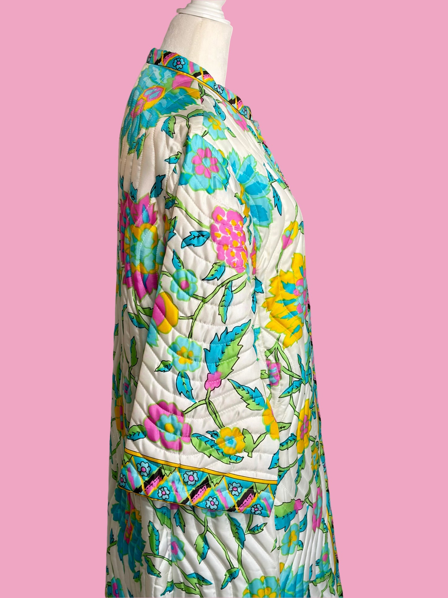 1960s Retro Quilted Robe Duster by Evelyn Pearson