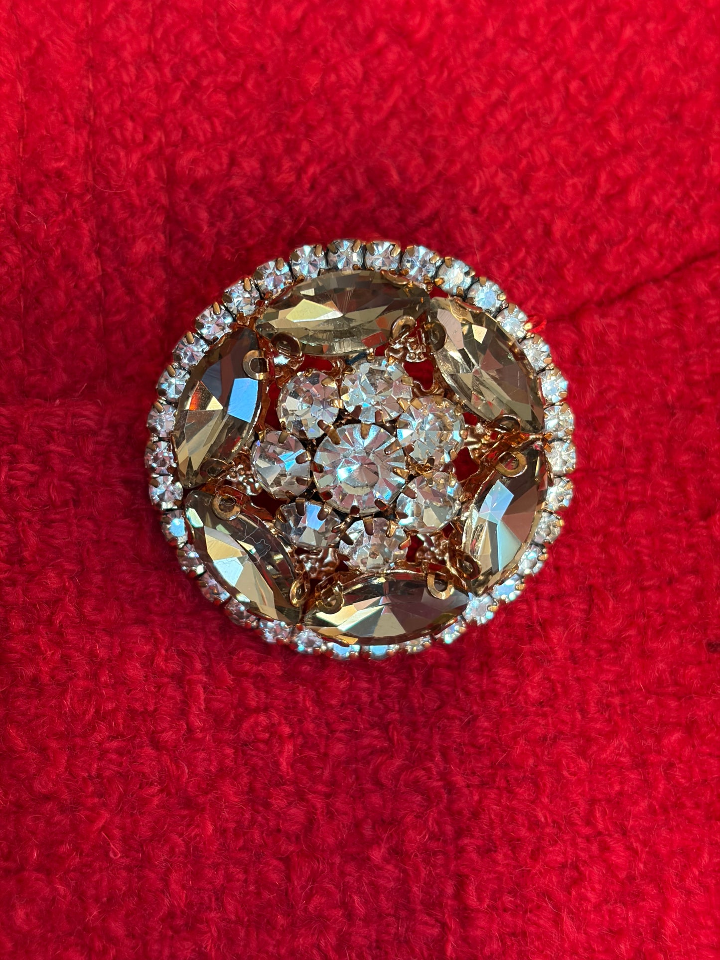 1950s Red Wool/Rhinestone Swing Coat