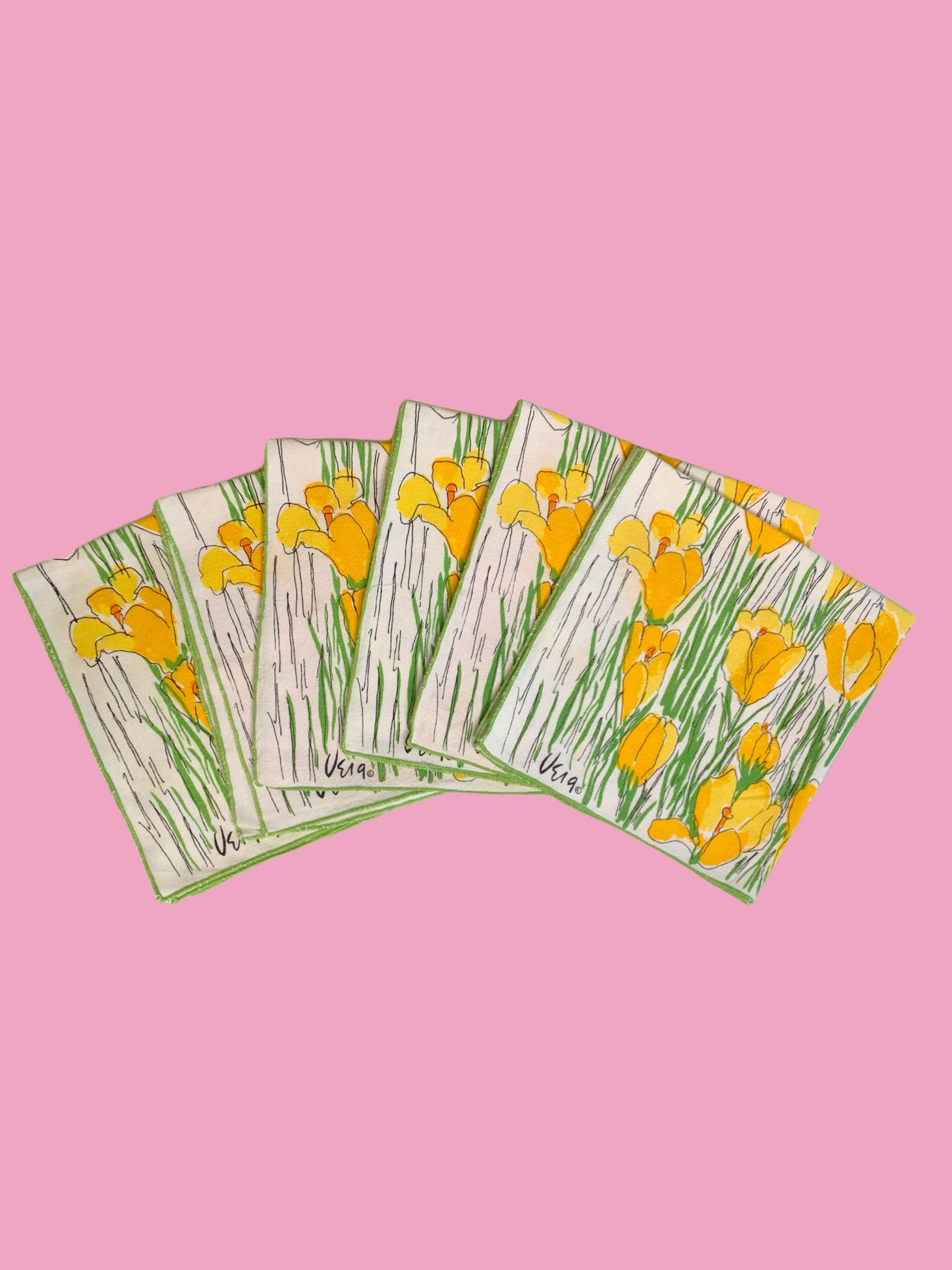 Mid Century Vera Neumann Crocus Napkins