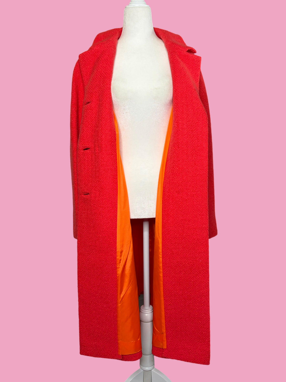 1960s Salmon Pink Mod Wool Coat