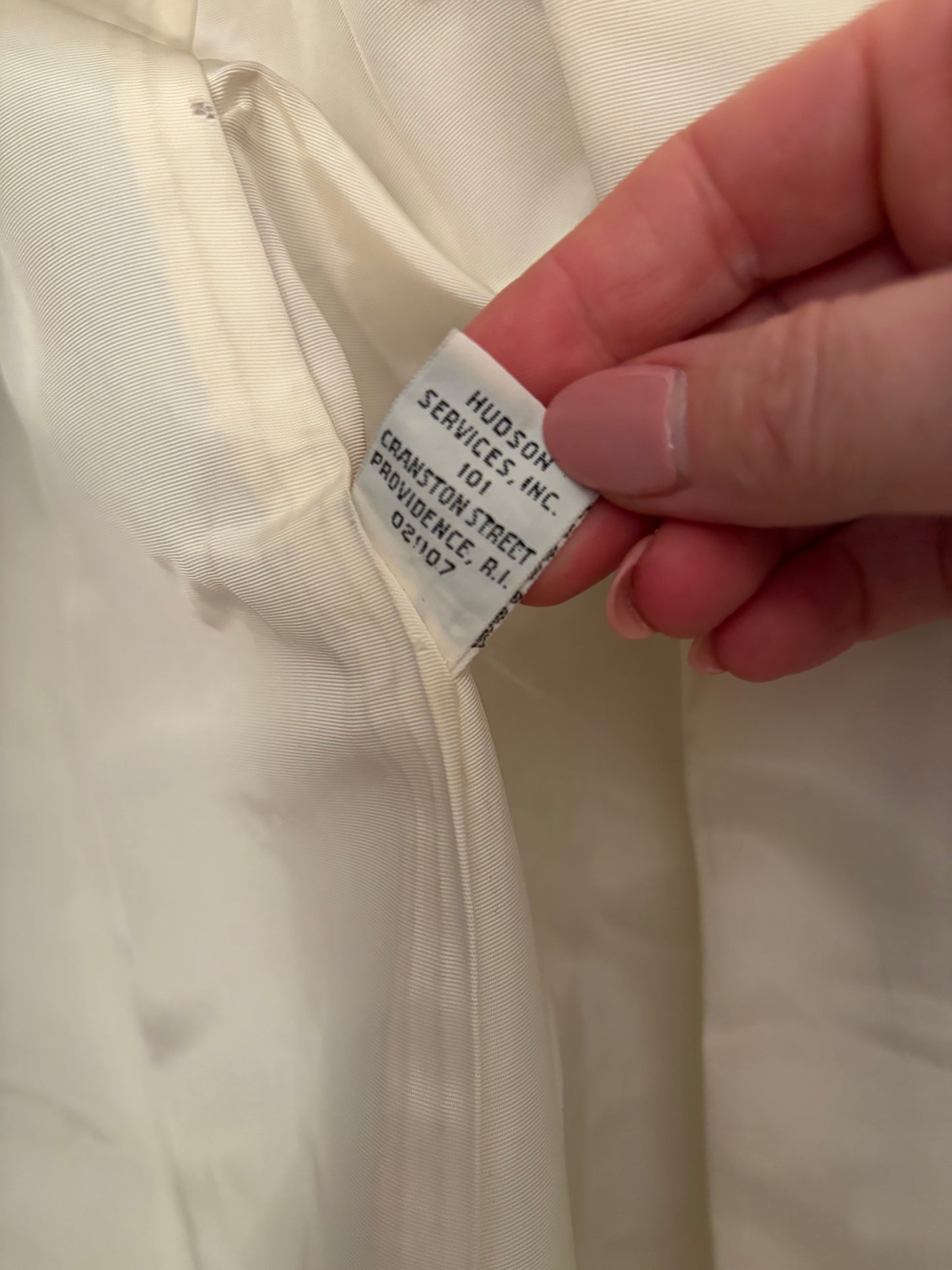 1970s White Leather Trench w/ Faux Fur Collar