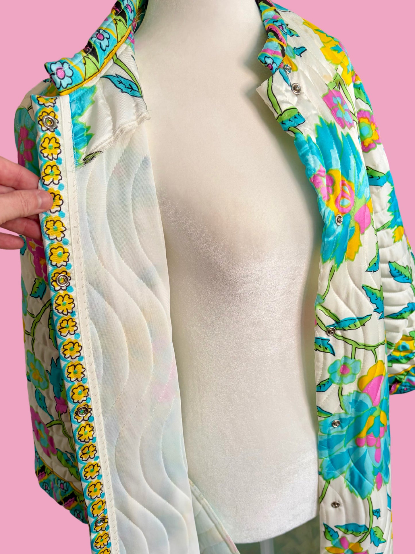 1960s Retro Quilted Robe Duster by Evelyn Pearson