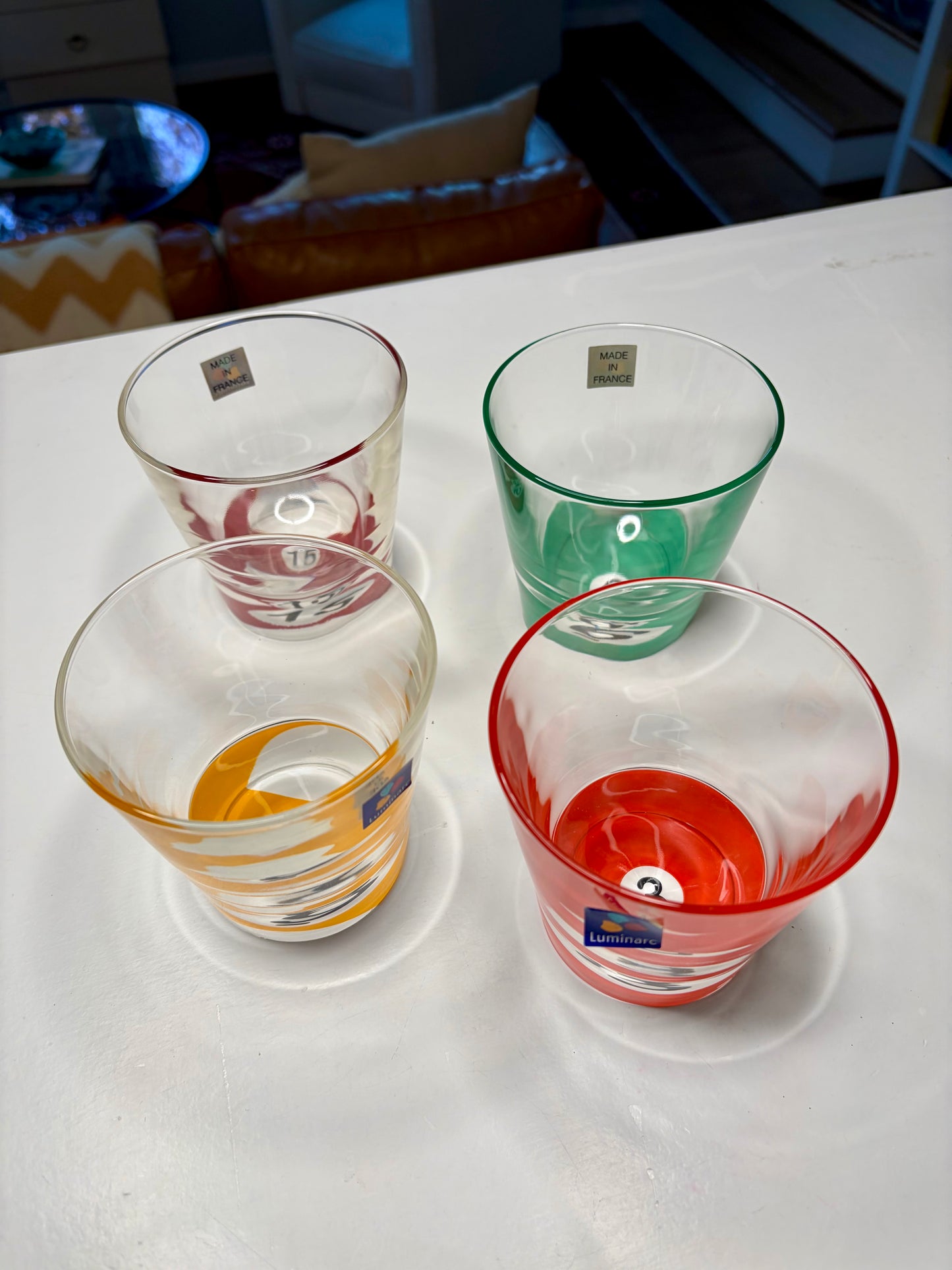NWT 1980s Set of 4 Luminarc Pool Parlor Low Ball Glasses