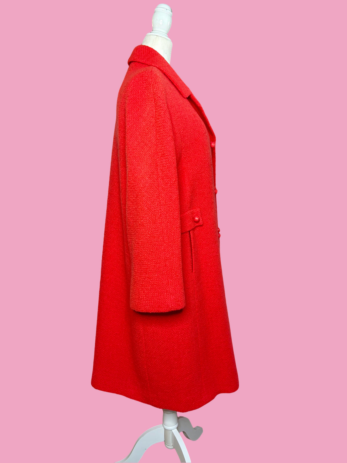 1960s Salmon Pink Mod Wool Coat
