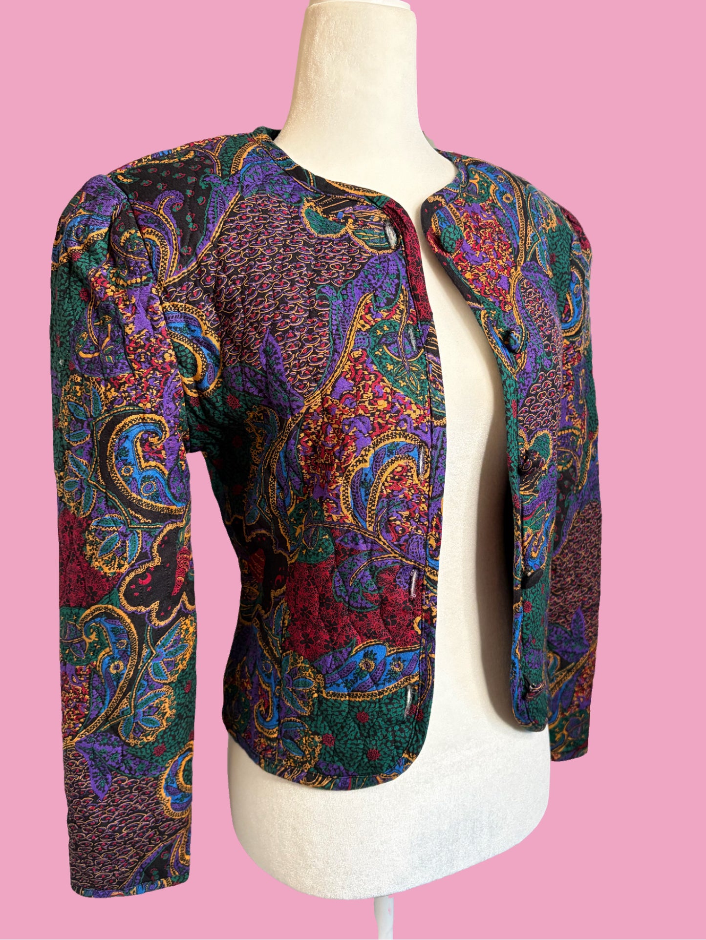 1980s Quilted Floral Jacket by Garland