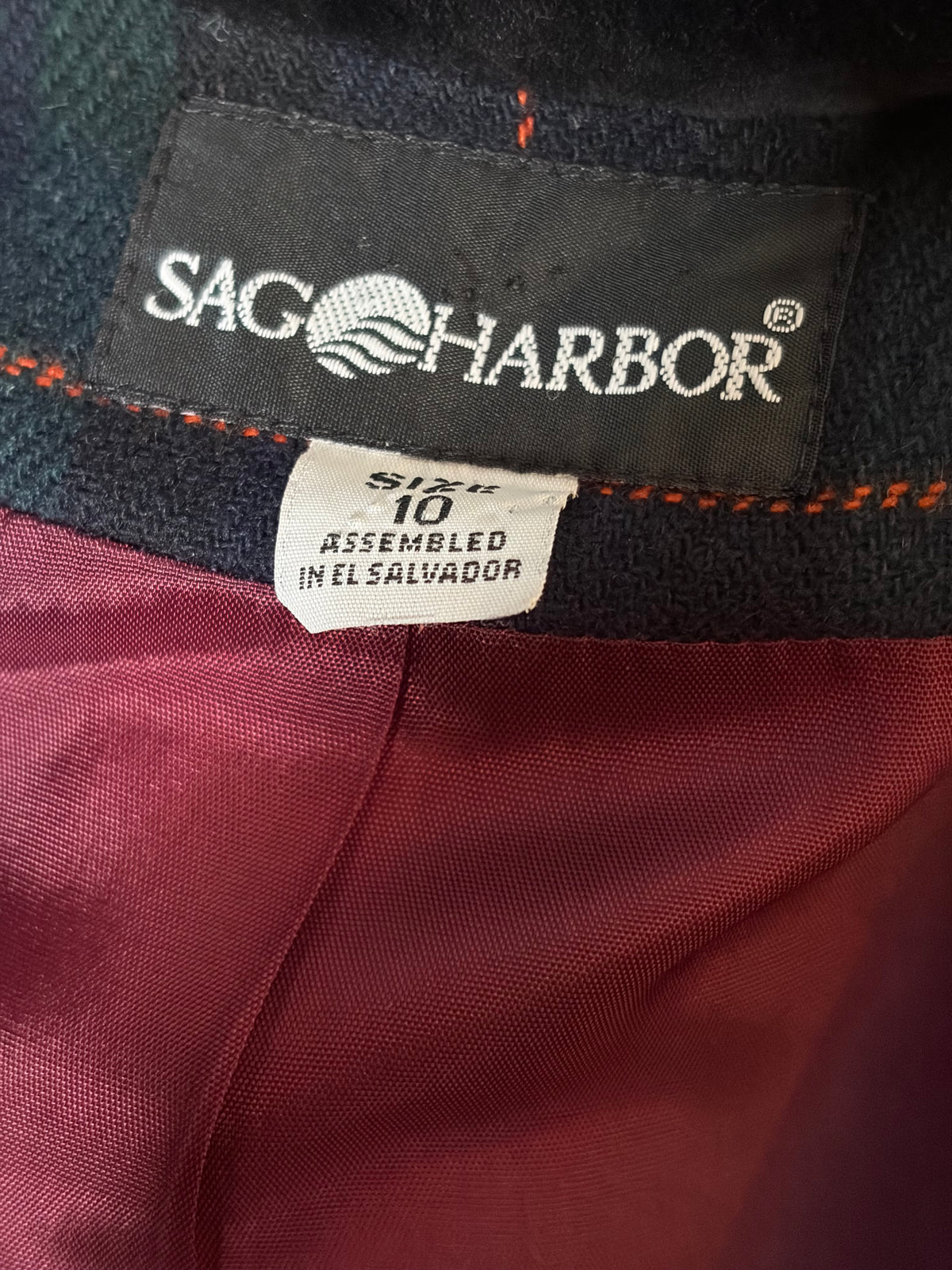 1980s Vintage Smart Plaid Blazer w/ Velvet Collar by Sag Harbor
