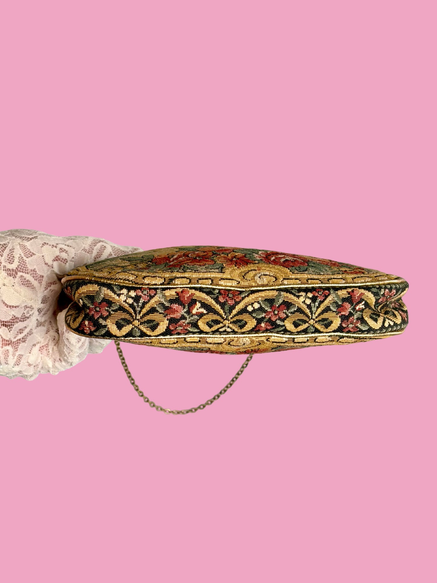 1930s Art deco Scenic Petit Point Tapestry Bag