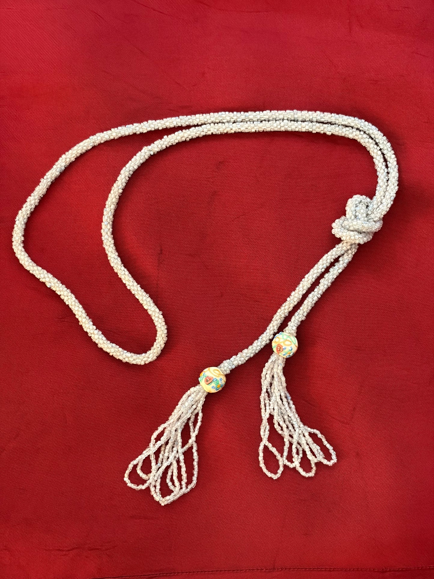 Antique 1920s Seed & Venetian Bead Sautoir Art Deco Necklace