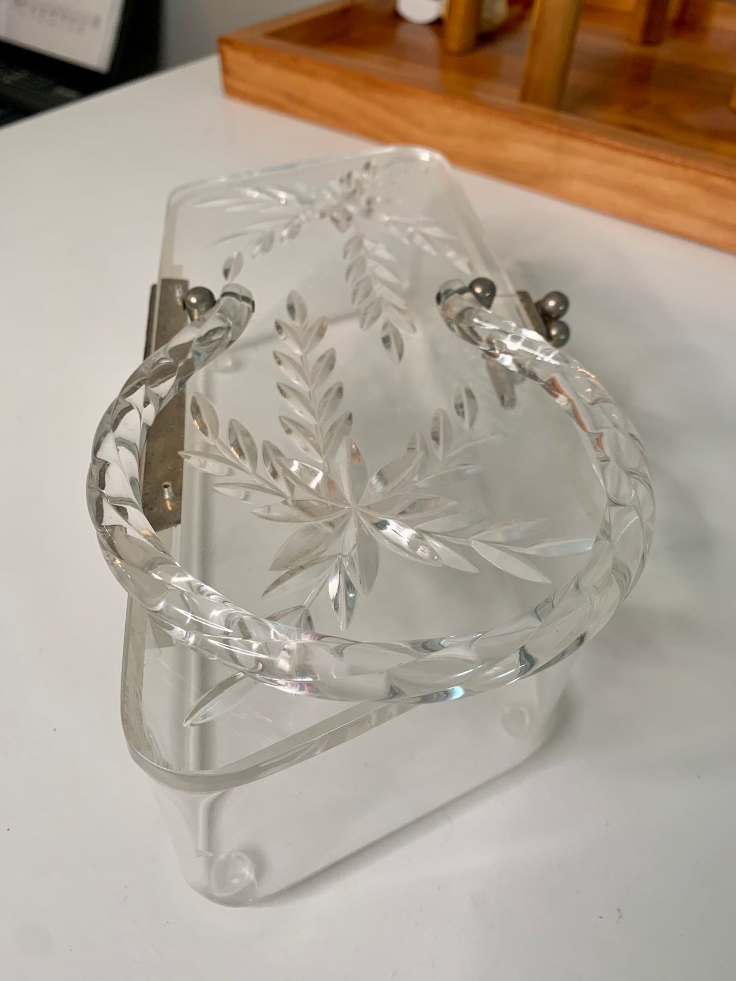 1950s Carved Lucite Handbag