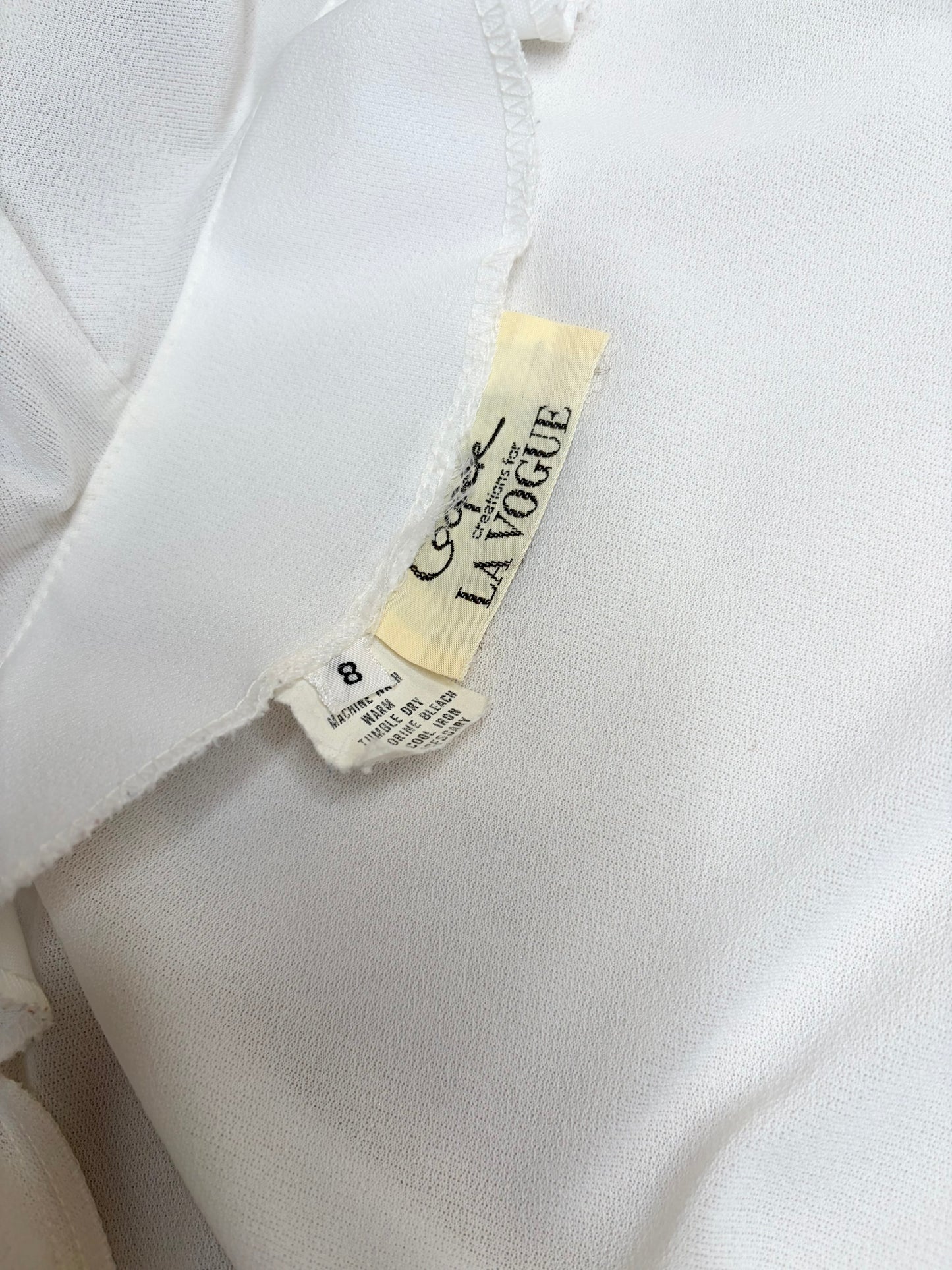 1970s Cooper Creations for La Vogue Ruffle/Lace Collar Blouse