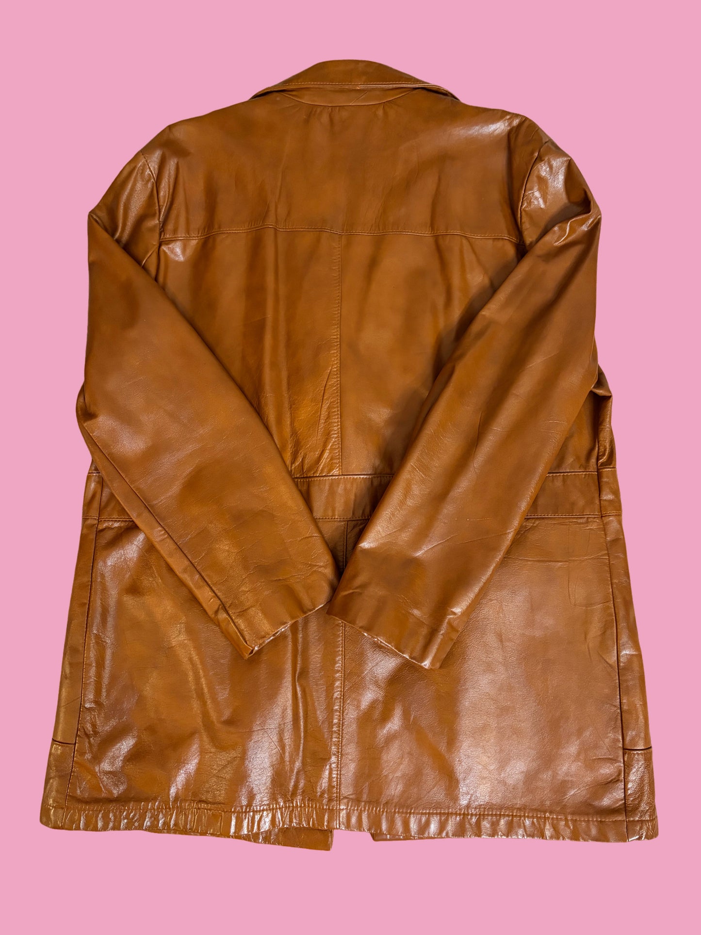 1970s Men’s Caramel Leather Jacket