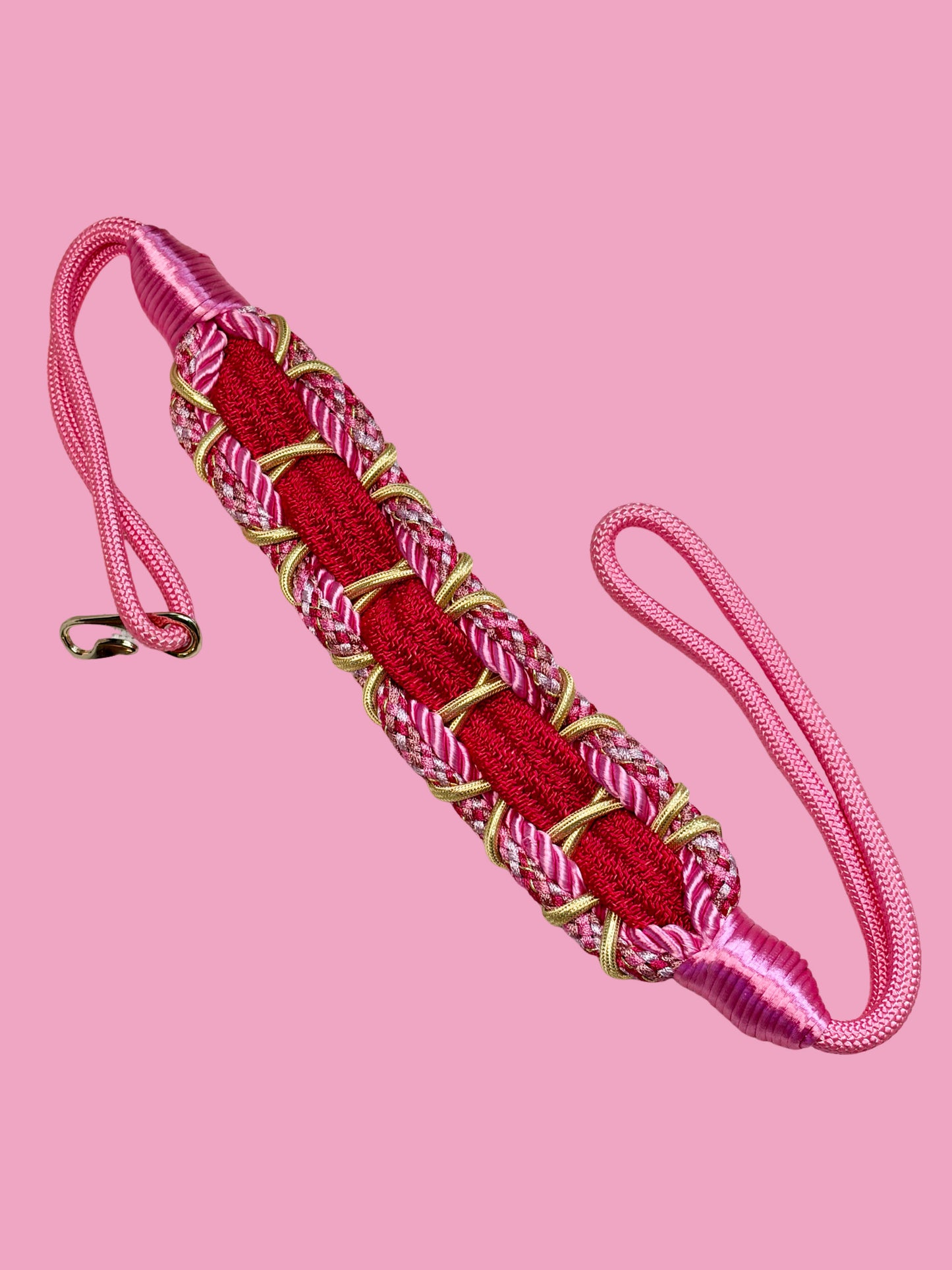 1980s Pink/Red Braided Cord Rope Belt