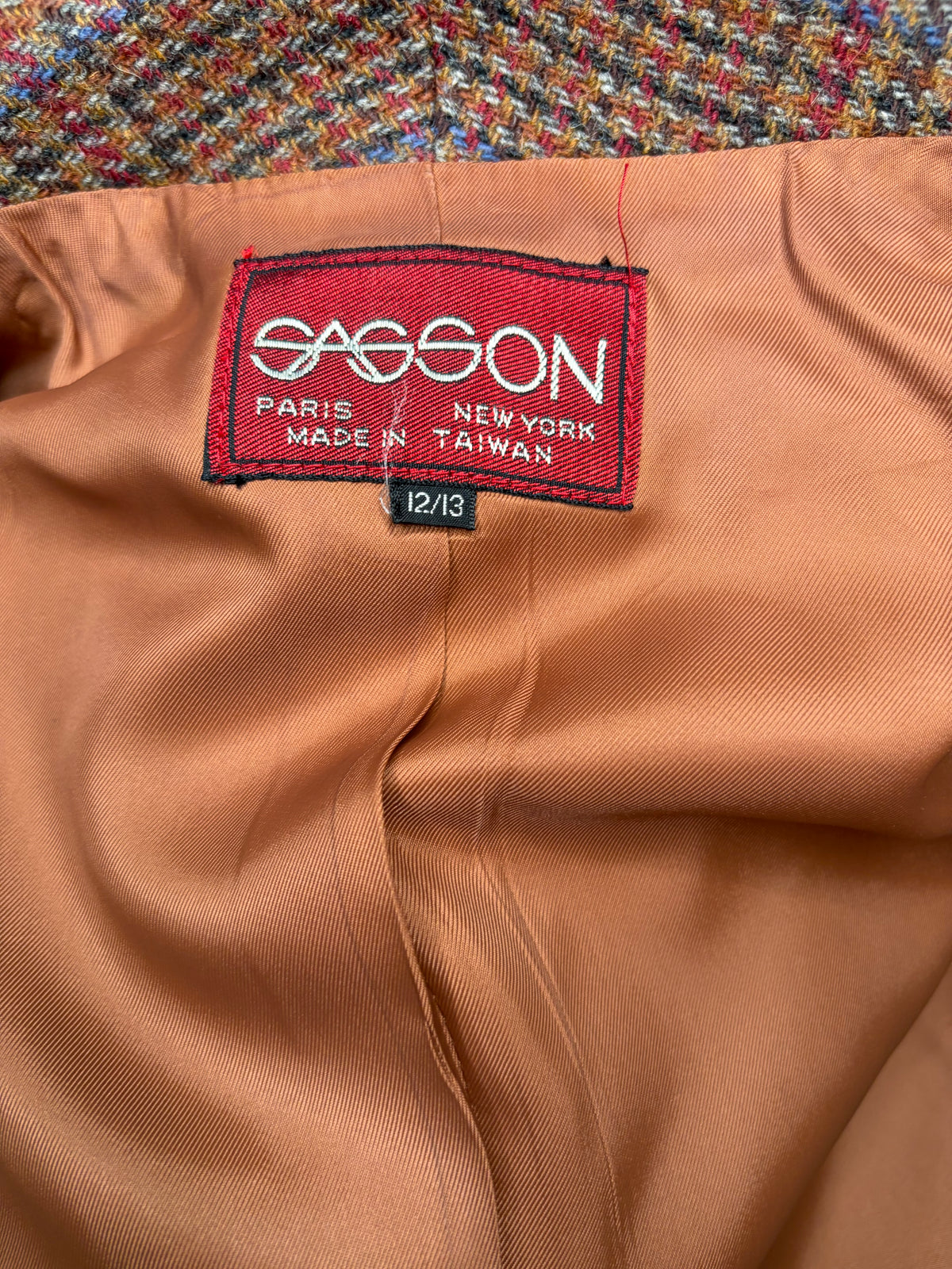 1980s Plaid Wool Blazer by Sasson