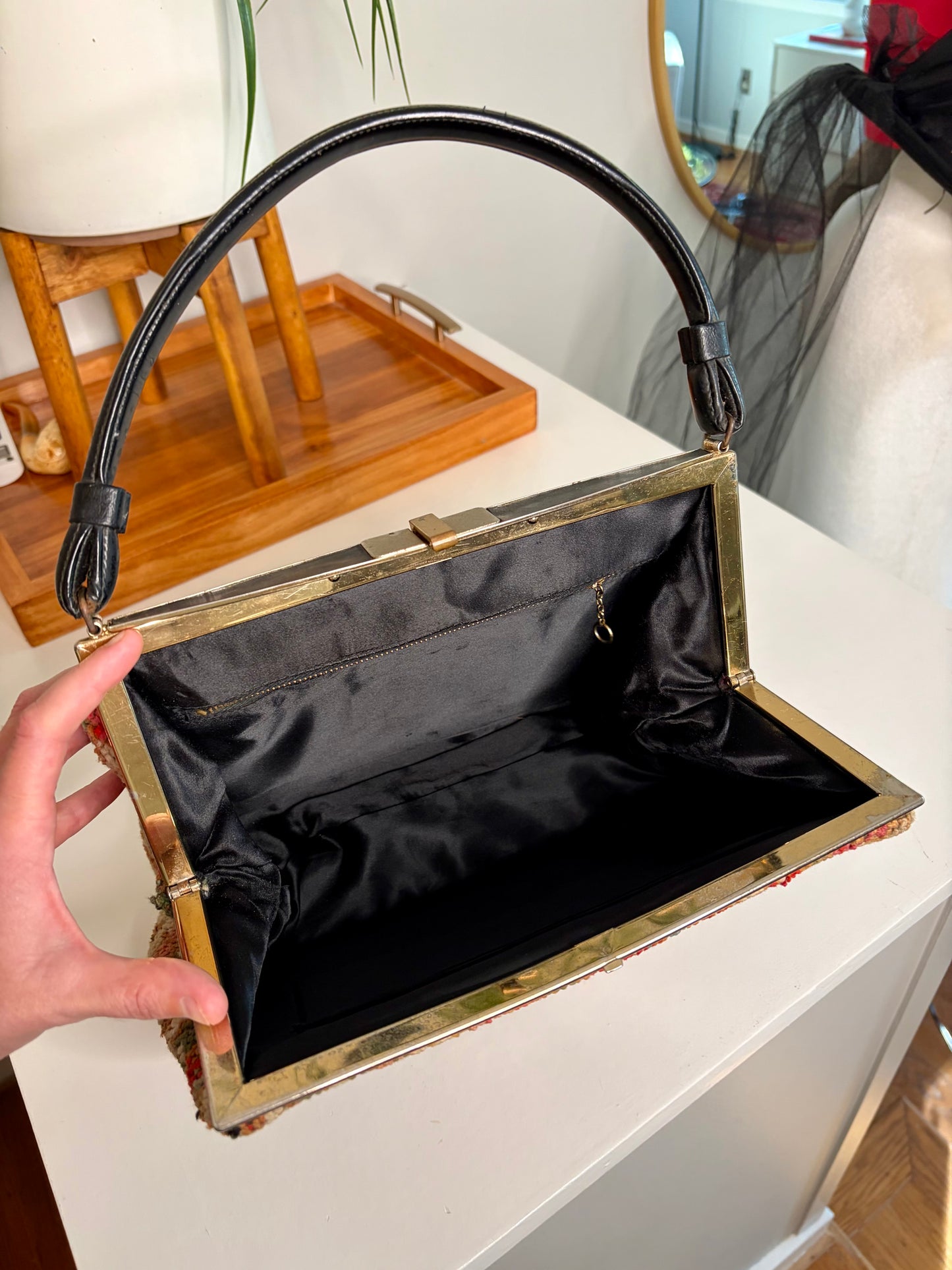 1960s Tapestry Carpet Handbag