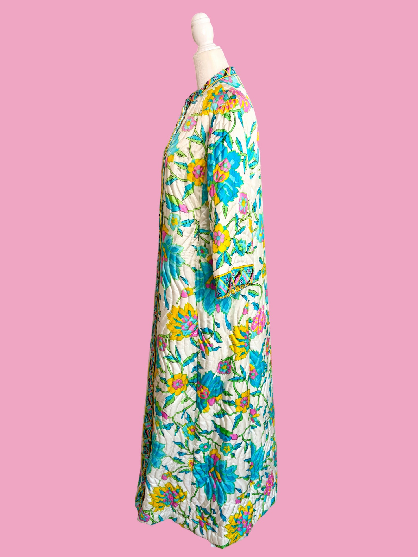1960s Retro Quilted Robe Duster by Evelyn Pearson