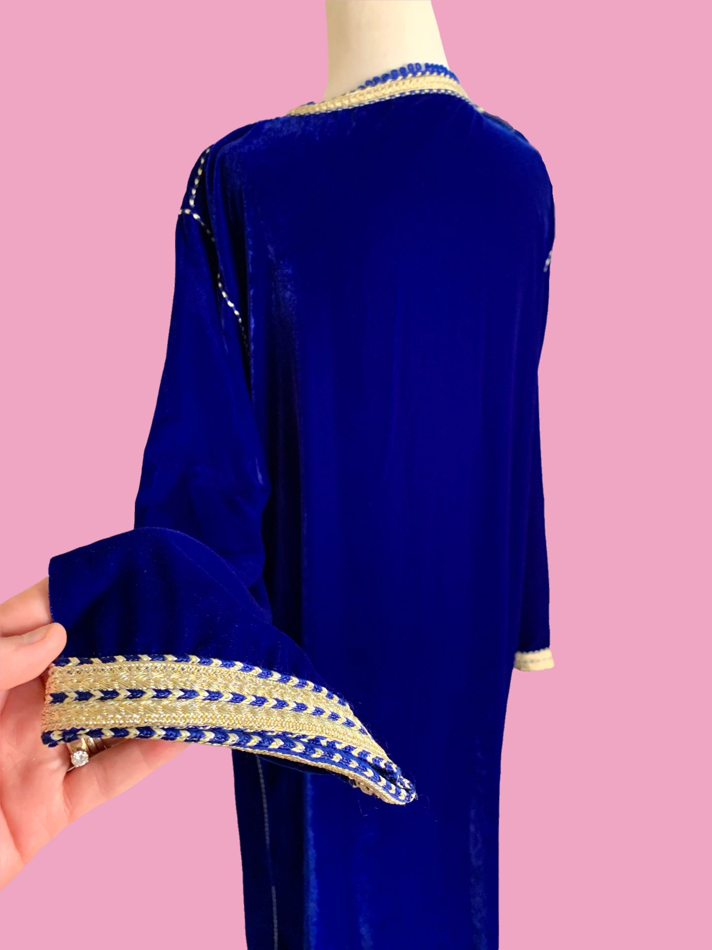 Vintage Blue Velvet Indian Caftan