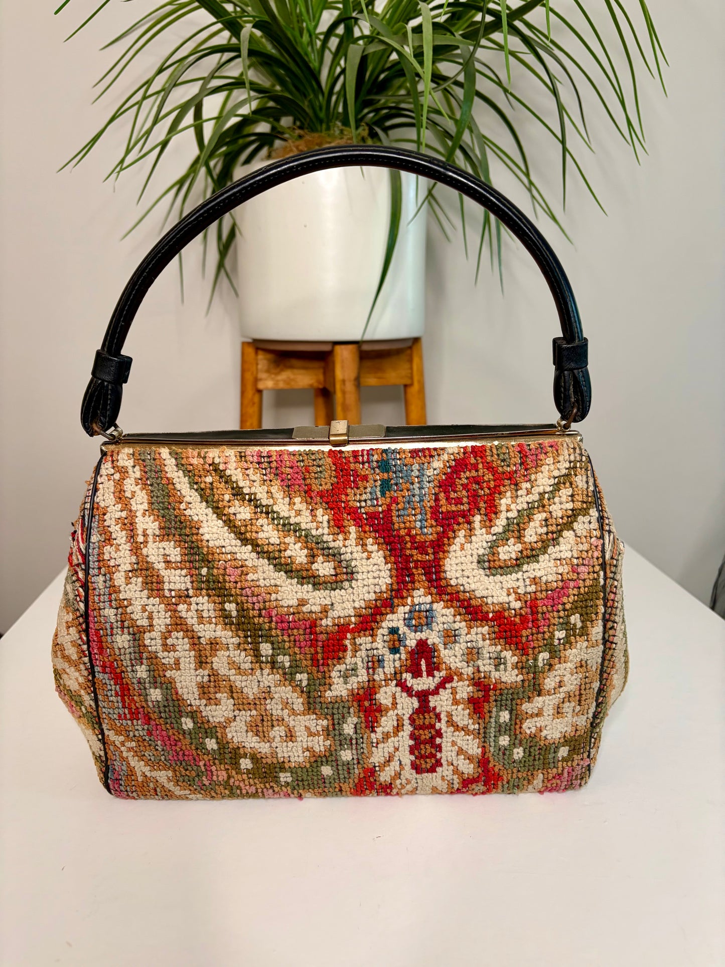 1960s Tapestry Carpet Handbag