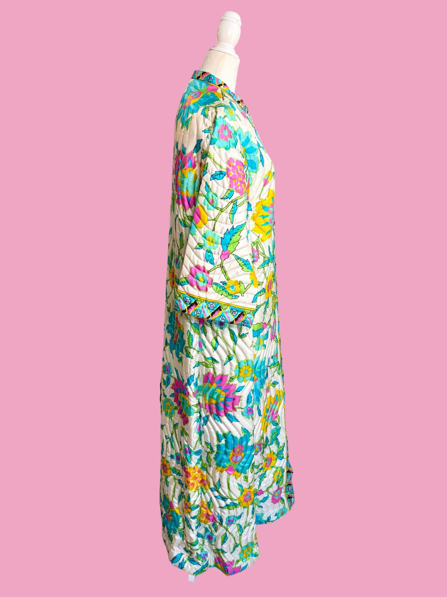1960s Retro Quilted Robe Duster by Evelyn Pearson
