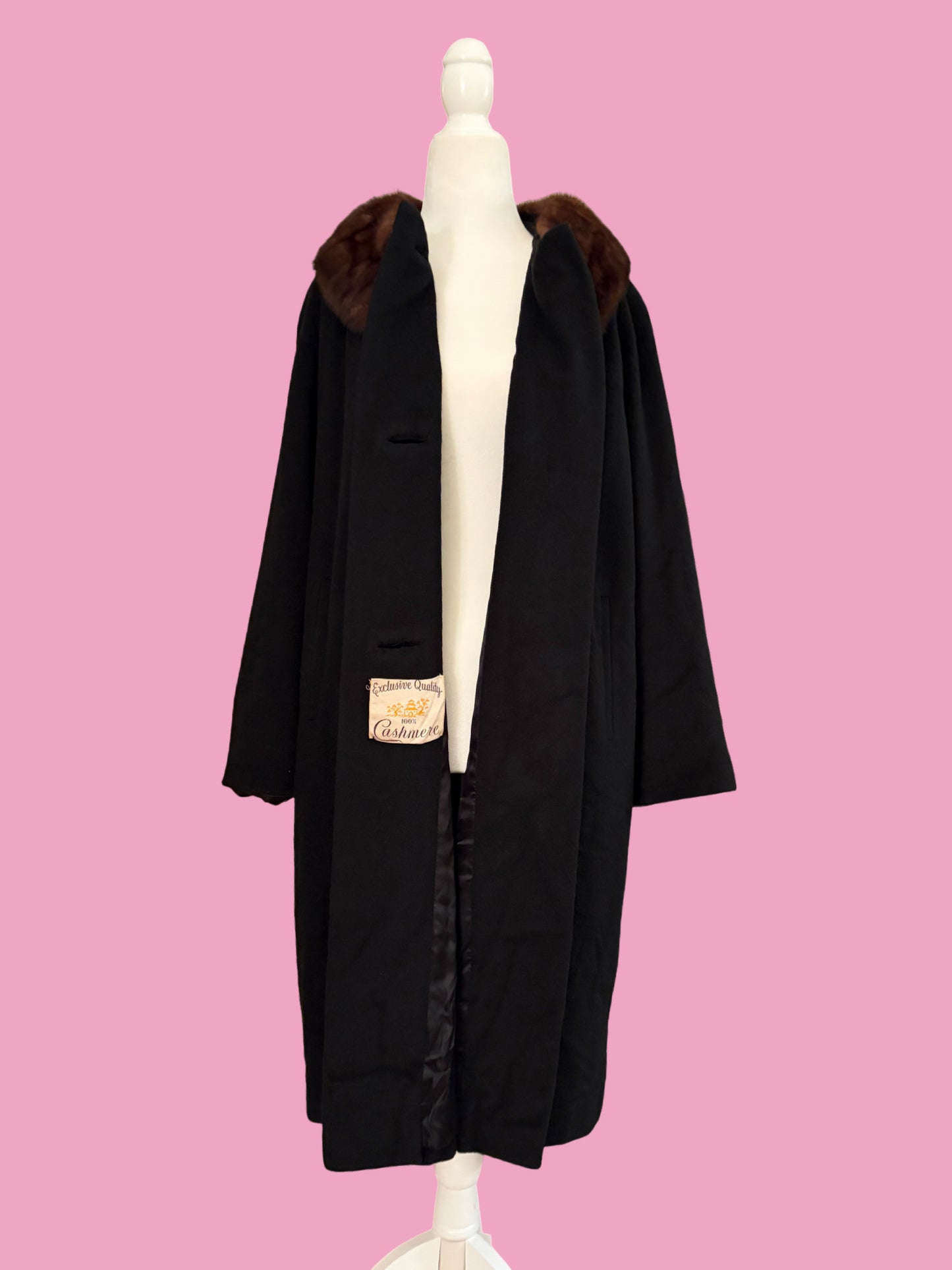 1950s Cashmere Coat with Mink Collar