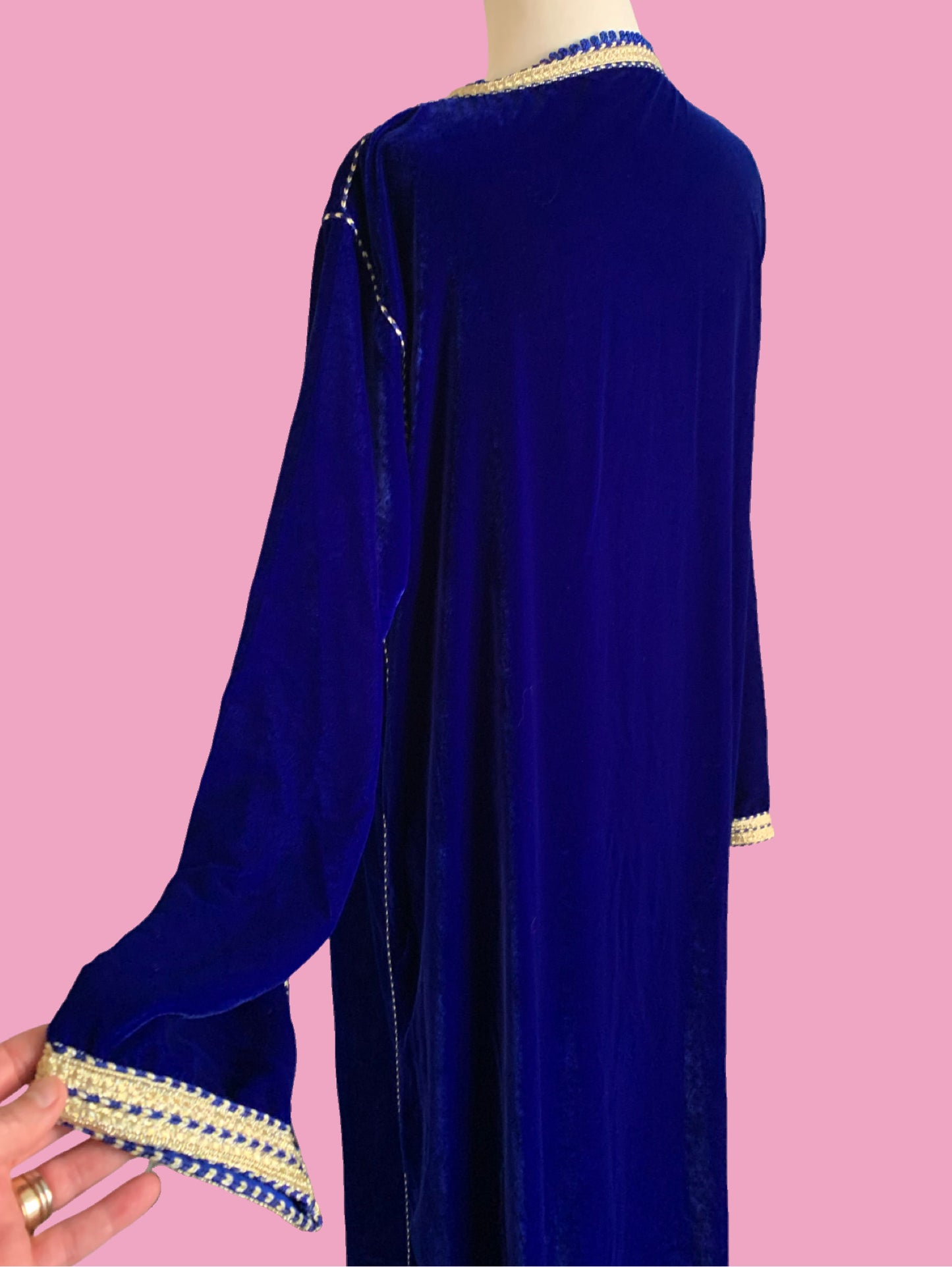 Vintage Blue Velvet Indian Caftan