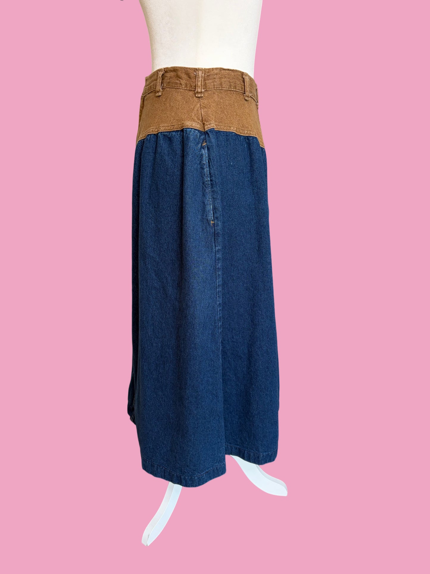 1980s Oshkosh Denim Midi Skirt