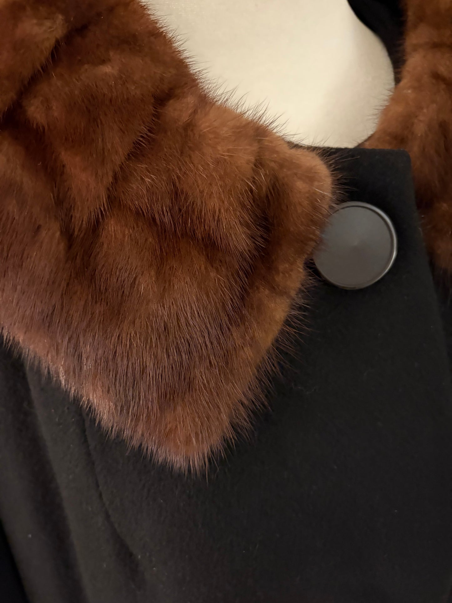 1950s Cashmere Coat with Mink Collar