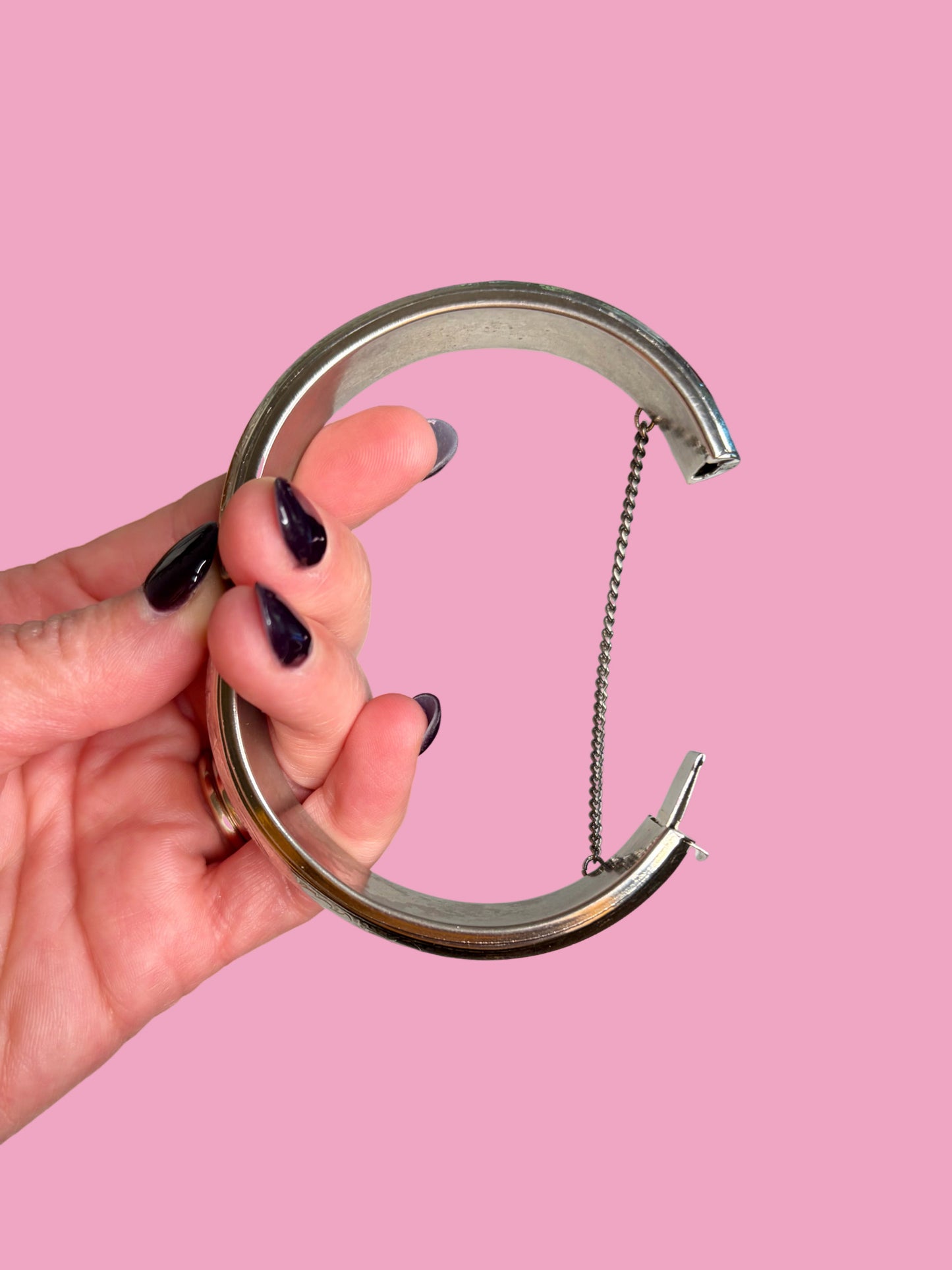 1950s Etched Floral Bangle