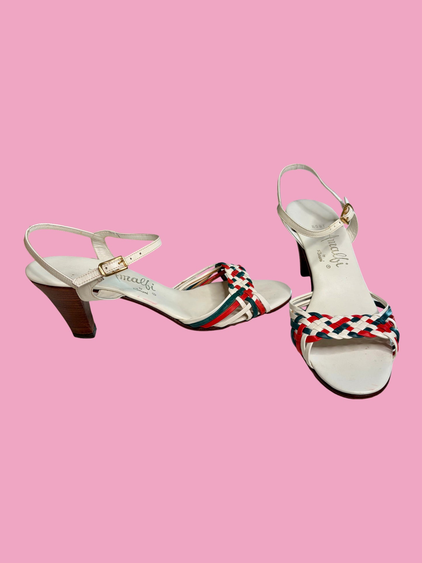1970s Woven Leather Sandals by Amalfi Rangoni