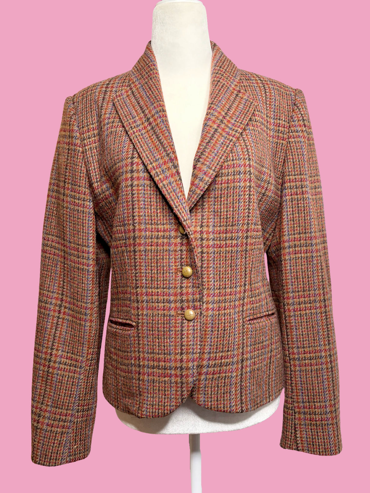 1980s Plaid Wool Blazer by Sasson