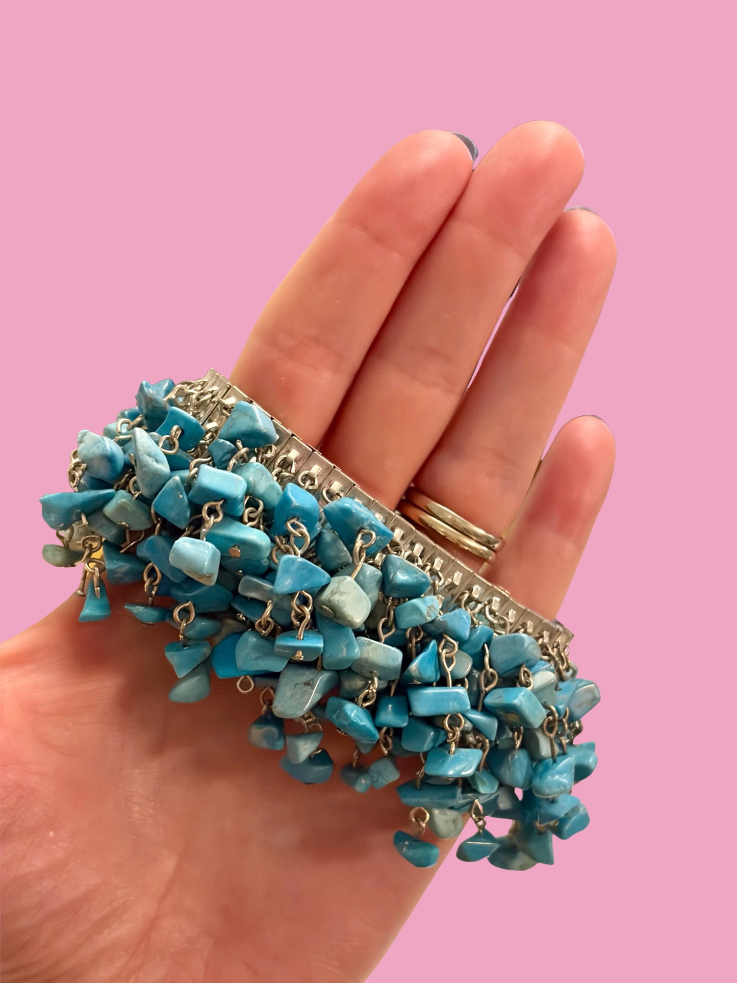 1950s Turquoise Chip Piece Bracelet