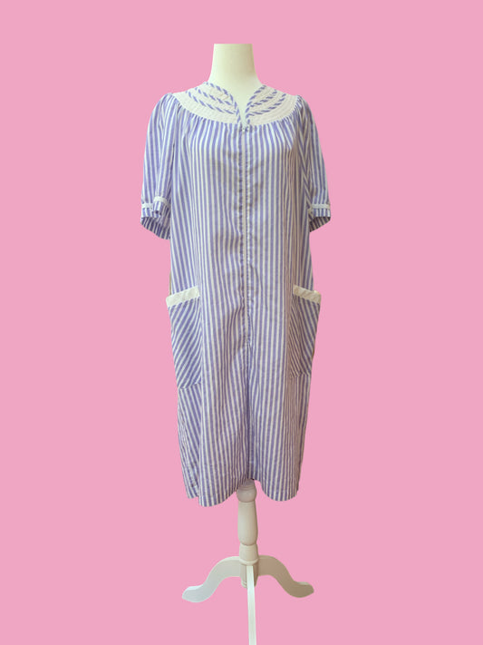 Lavender Striped Housecoat