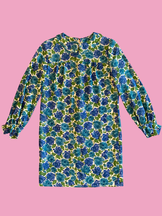 Blue Rose Shift Dress