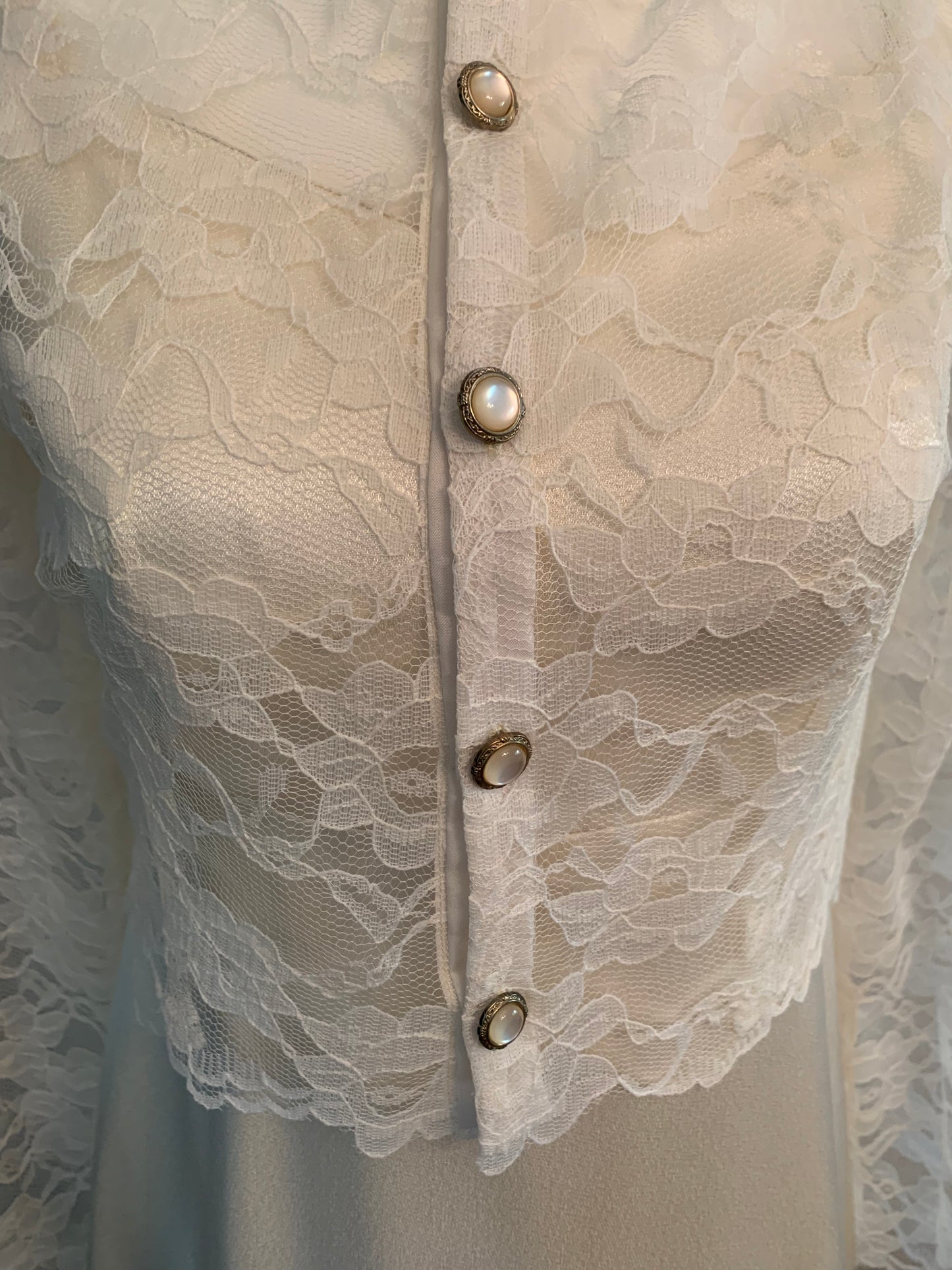 Vintage Ivory Gown w/ Lace Jacket