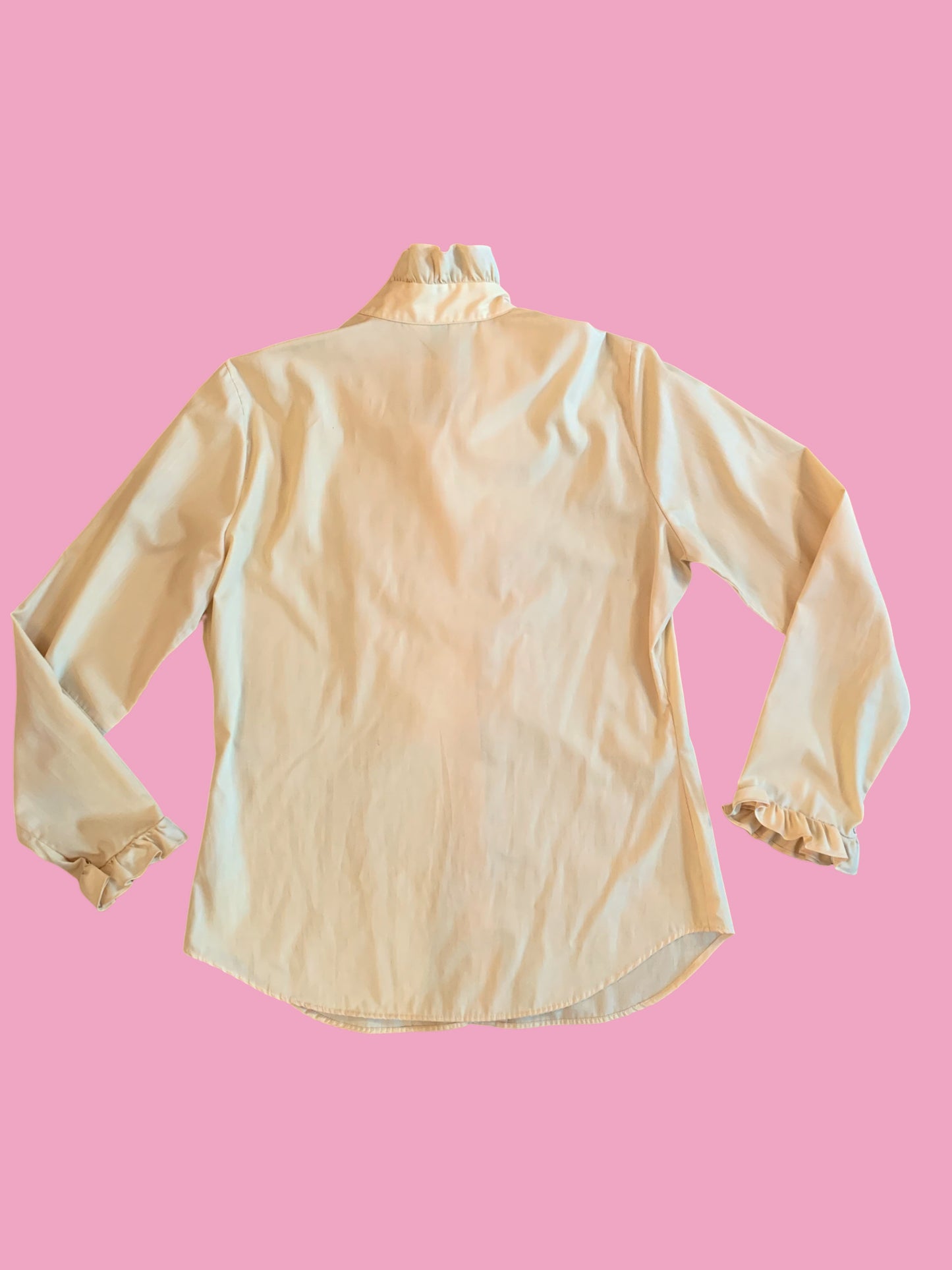 70s Yellow Ruffle Blouse