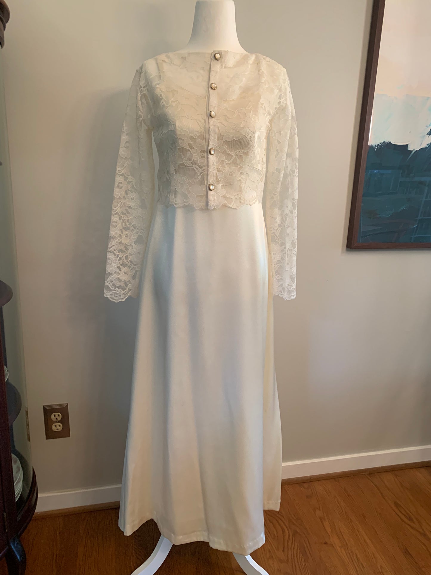 Vintage Ivory Gown w/ Lace Jacket