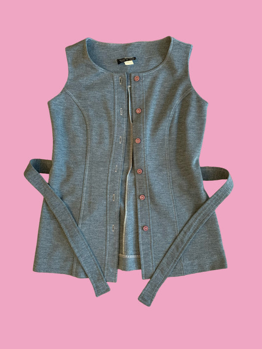 Button Up Vest w/ Tie