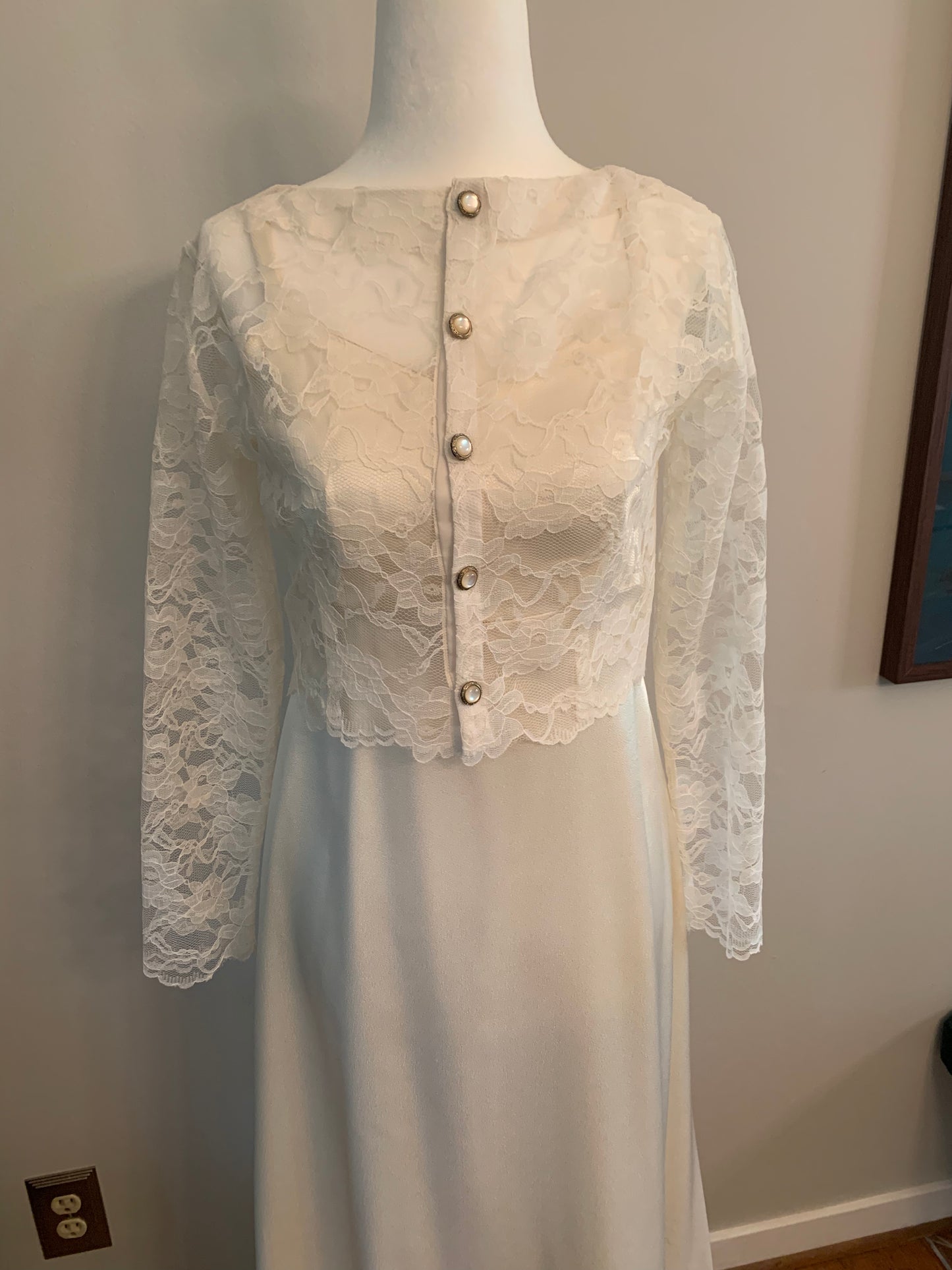 Vintage Ivory Gown w/ Lace Jacket