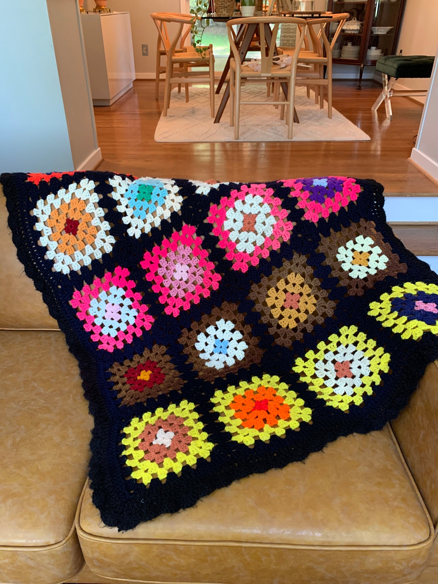 Vintage Granny Square Afghan