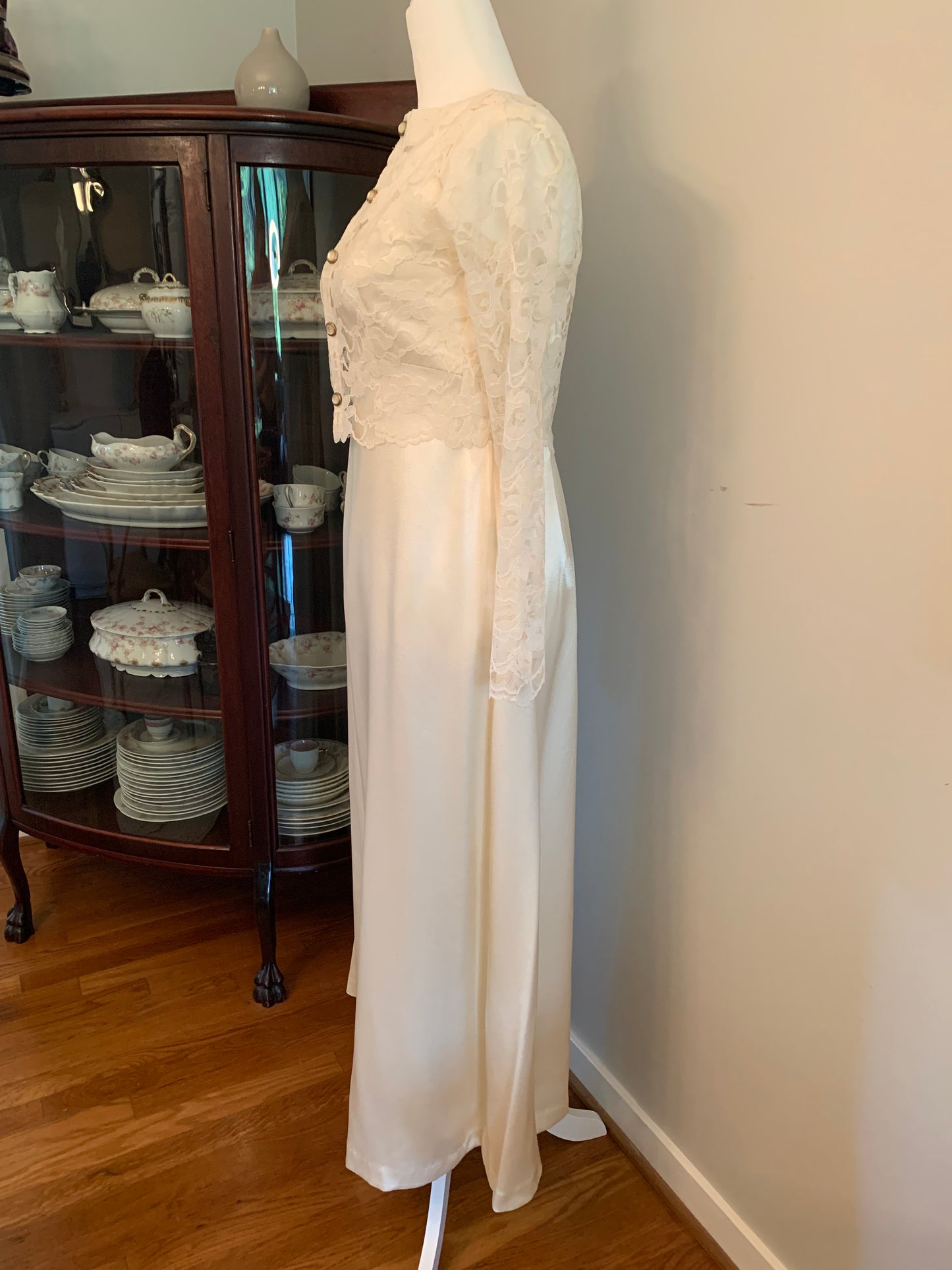 Vintage Ivory Gown w/ Lace Jacket