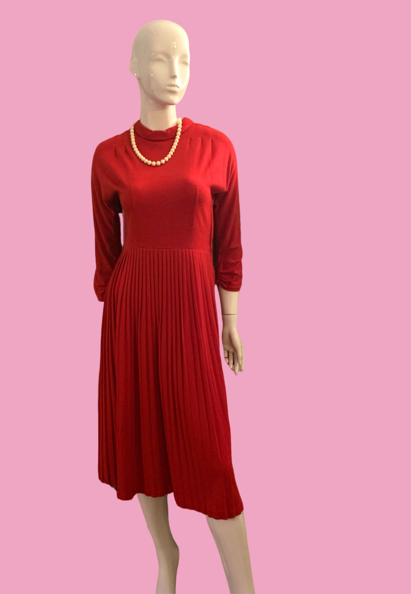 1960s Dress w/ Pleated Skirt